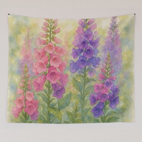 Item preview, Pink and Purple Foxgloves designed and sold by TinCatOutPost.