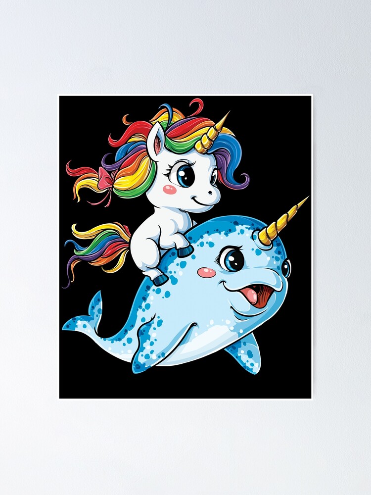 Unicorn Riding Narwhal T shirt Squad Girls Kids Rainbow Unicorns Gifts  Party Poster for Sale by LiqueGifts
