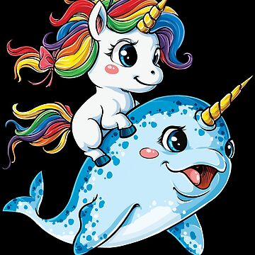 Artwork thumbnail, Unicorn Riding Narwhal T shirt Squad Girls Kids Rainbow Unicorns Gifts Party by LiqueGifts