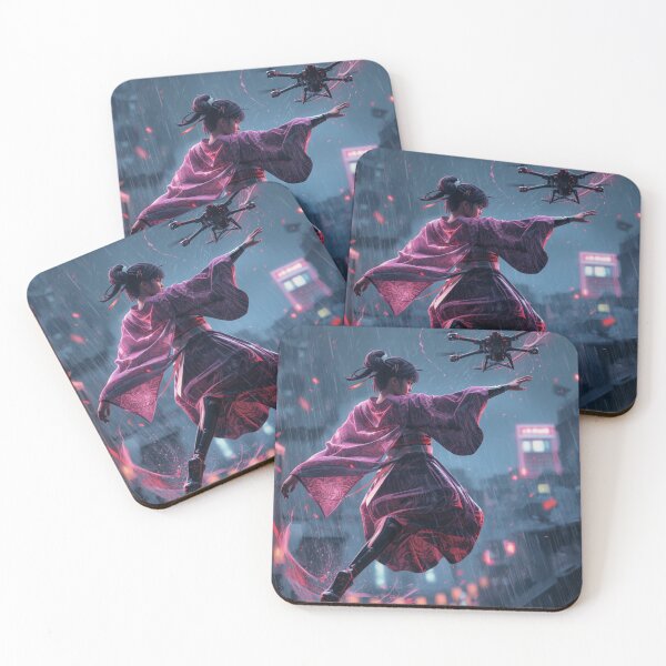 Item preview, Neo-Edo Cyberpunk Dancer in the Rain designed and sold by Element Horizon Studio.