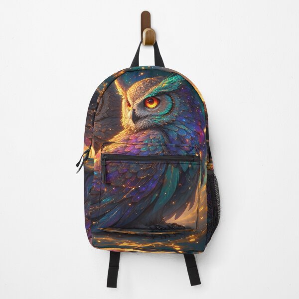 Item preview, Cosmic Night Owl – Radiant Color Feather designed and sold by Neer arts.