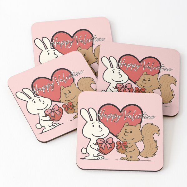 Item preview, Cute Valentine Bunny and Squirrel Love designed and sold by BreezifyDesignStudio.