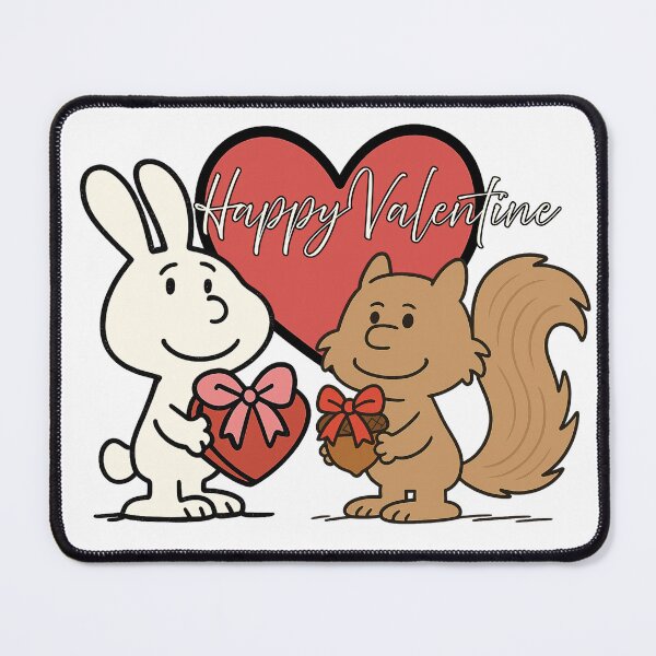 Item preview, Cute Valentine Bunny and Squirrel Love designed and sold by BreezifyDesignStudio.