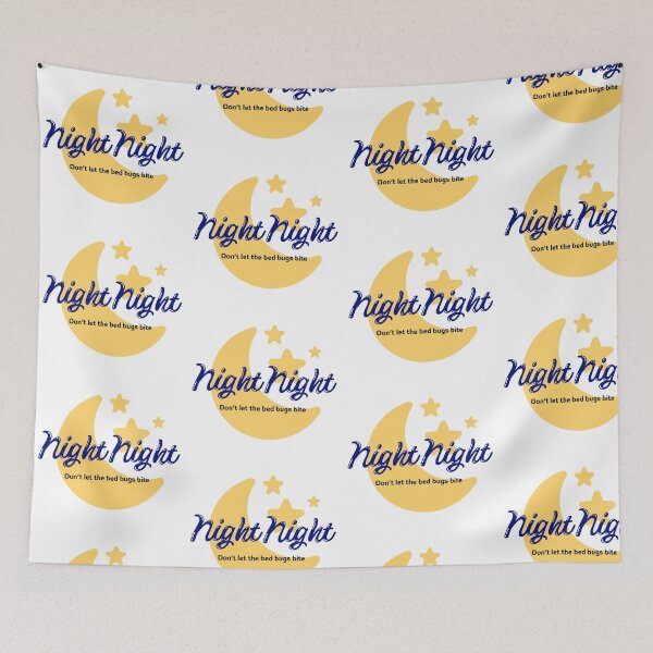 Item preview, Night Night Don't Let The Bed Bugs Bite Stickers Magnet TShirt Prints Toddler Baby Wall Art Moon Sleep Card Home Work Kitchen Room Redbubble Shop designed and sold by Saritas Boutique Shop.