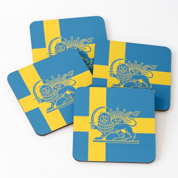 Item preview, Swedish–Iranian Heritage Flag | Lion and Sun Fusion designed and sold by FlagX.
