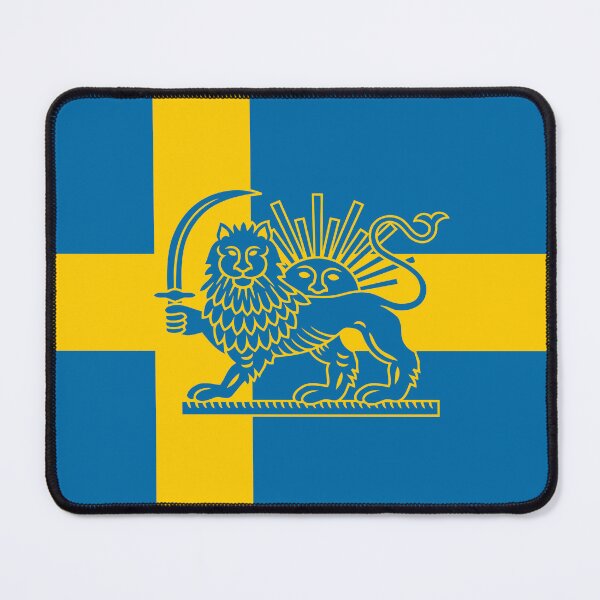 Item preview, Swedish–Iranian Heritage Flag | Lion and Sun Fusion designed and sold by FlagX.