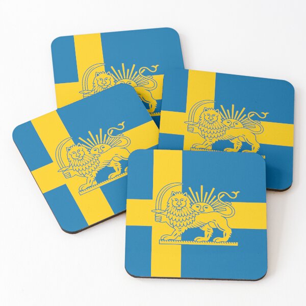 Item preview, Swedish–Iranian Heritage Flag | Lion and Sun Fusion designed and sold by FlagX.
