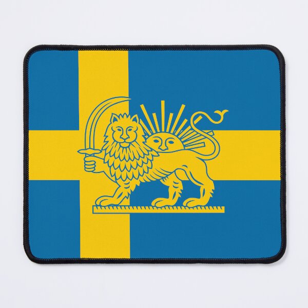 Item preview, Swedish–Iranian Heritage Flag | Lion and Sun Fusion designed and sold by FlagX.