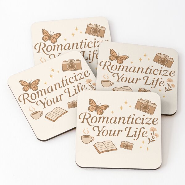 Item preview, Romanticize Your Life Cozy Aesthetic Quote Vintage Self Care Design designed and sold by astersgraphics.