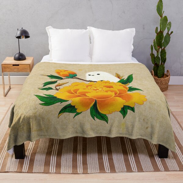 Item preview, Korean Birds & Flowers - Fluffy Tit & Golden Peony (Yellow Edition)  designed and sold by QamarART Paintings.