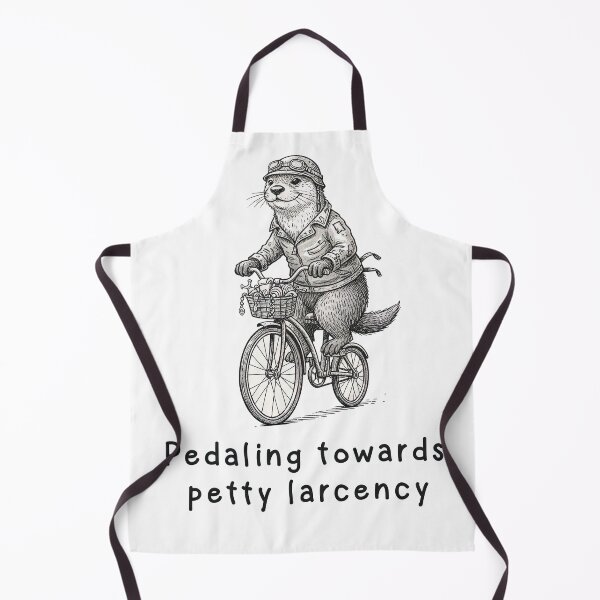 Item preview, Pedaling Toward Petty Larceny Funny Otter Cycling designed and sold by SpookshowDesign.