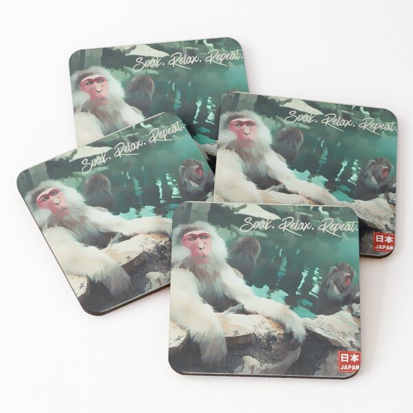Item preview, Soak. Relax. Repeat. – Snow Monkey in a Japanese Hot Spring designed and sold by JapanPopArt.
