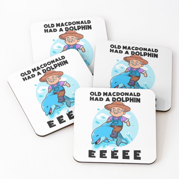Item preview, Old MacDonald had a dolphin - Funny kids farmer pun - on light colors designed and sold by messy-nessie.