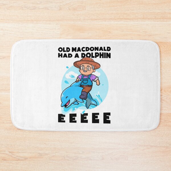 Item preview, Old MacDonald had a dolphin - Funny kids farmer pun - on light colors designed and sold by messy-nessie.