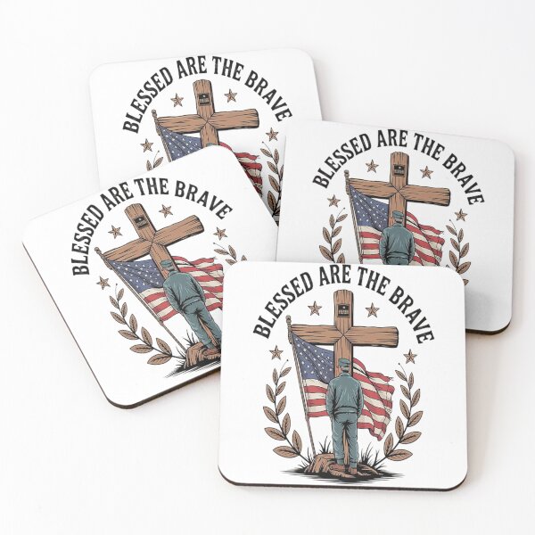 Item preview, Blessed Are The Brave Heroic Faith And Freedom Christian Patriot designed and sold by TheRetroStyle.