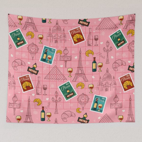 Item preview, City of Love Paris with vintage icons and stamps designed and sold by Studio Pico.