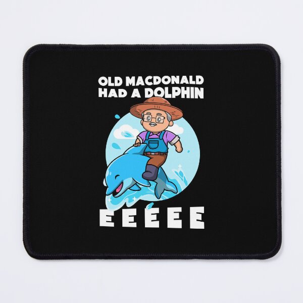 Item preview, Old MacDonald had a dolphin - Funny kids farmer pun - on dark colors designed and sold by messy-nessie.
