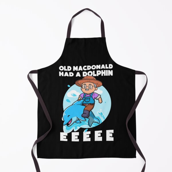 Item preview, Old MacDonald had a dolphin - Funny kids farmer pun - on dark colors designed and sold by messy-nessie.