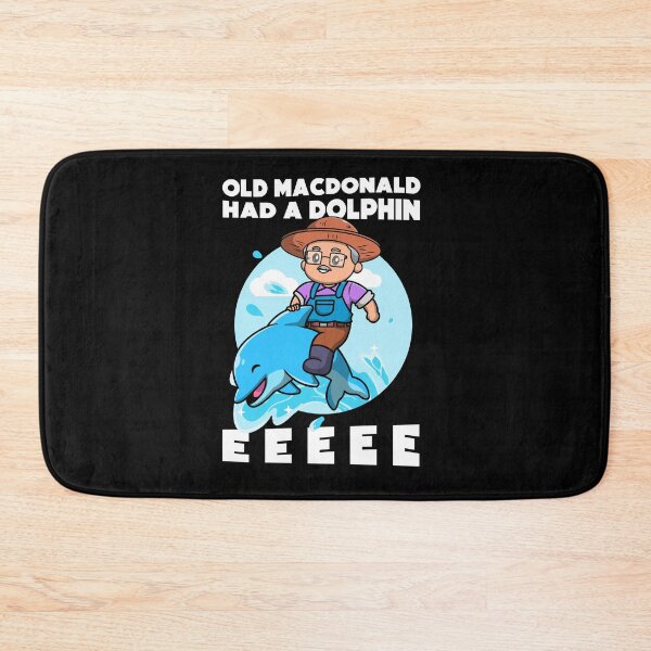 Item preview, Old MacDonald had a dolphin - Funny kids farmer pun - on dark colors designed and sold by messy-nessie.