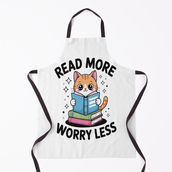 Item preview, Book Lover Cute Cat Reading Read More Worry Less designed and sold by TheRetroStyle.