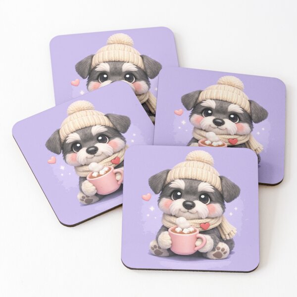 Item preview, Winter Walkies Schnauzer Mom – Cute Cozy Puppy Cocoa Shirt designed and sold by dogmomtees.