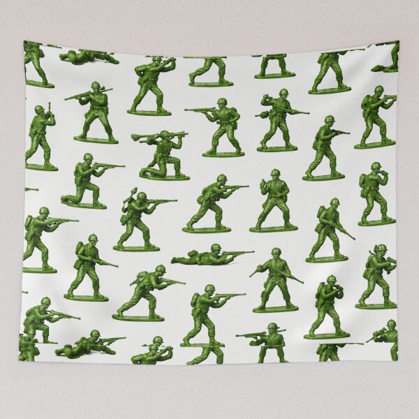 Item preview, Green plastic toy soldier pattern  designed and sold by Roxburylane.