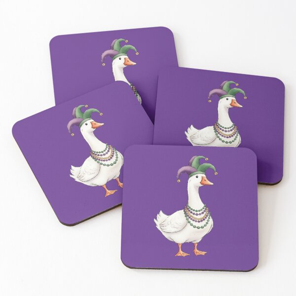 Item preview, Mardi Gras Goose Wearing Beads – Funny Carnival Goose Illustration designed and sold by SkyTastic.