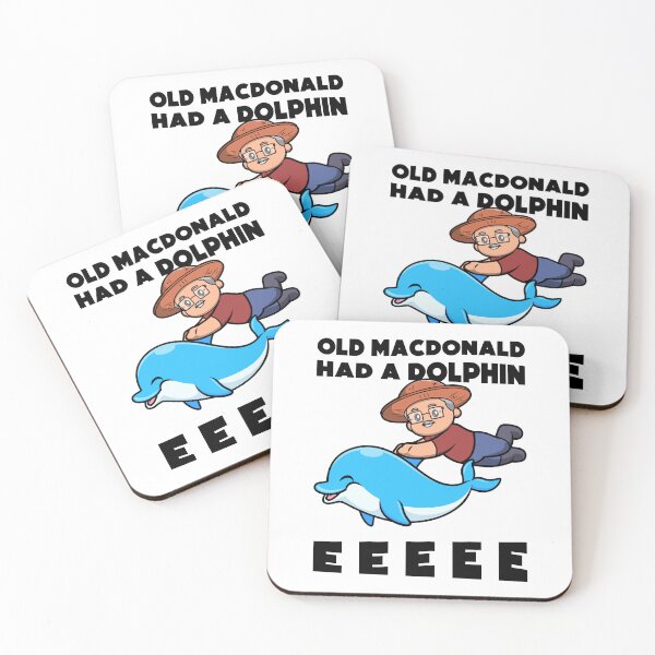 Item preview, Old MacDonald had a dolphin - punny kids farmer joke - on light colors designed and sold by messy-nessie.