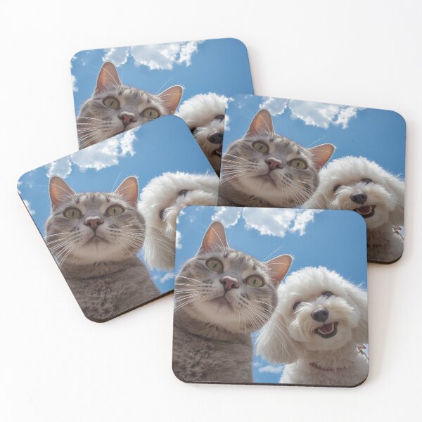 Item preview, Sunny Day Companions – Adorable Cat and Dog Friendship designed and sold by PixelVibe782.