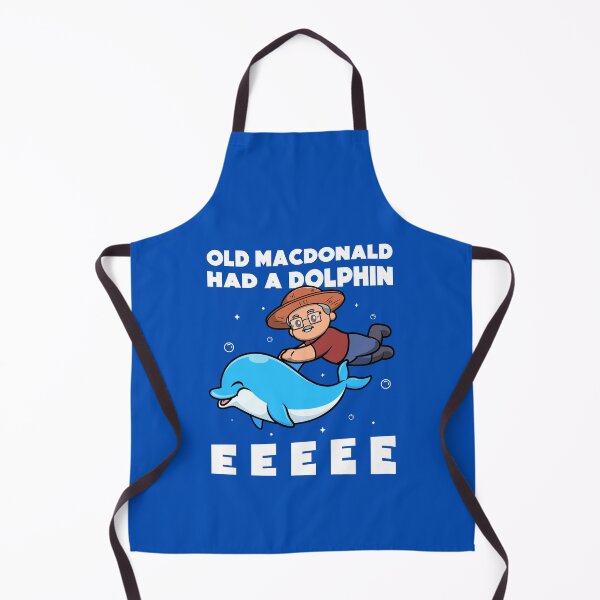Item preview, Old MacDonald had a dolphin - punny kids farmer joke - on dark colors designed and sold by messy-nessie.