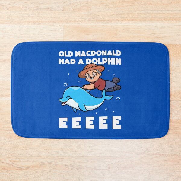 Item preview, Old MacDonald had a dolphin - punny kids farmer joke - on dark colors designed and sold by messy-nessie.