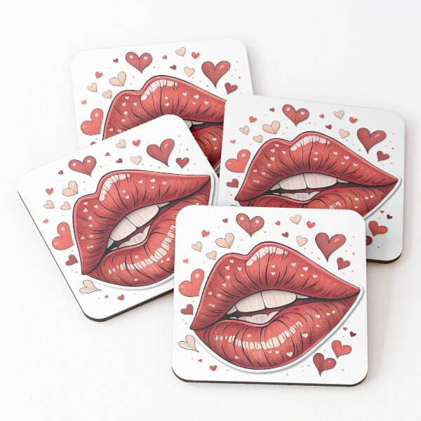 Item preview, Red preppy lips kiss - Valentine's Day Love designed and sold by AhArtMe.