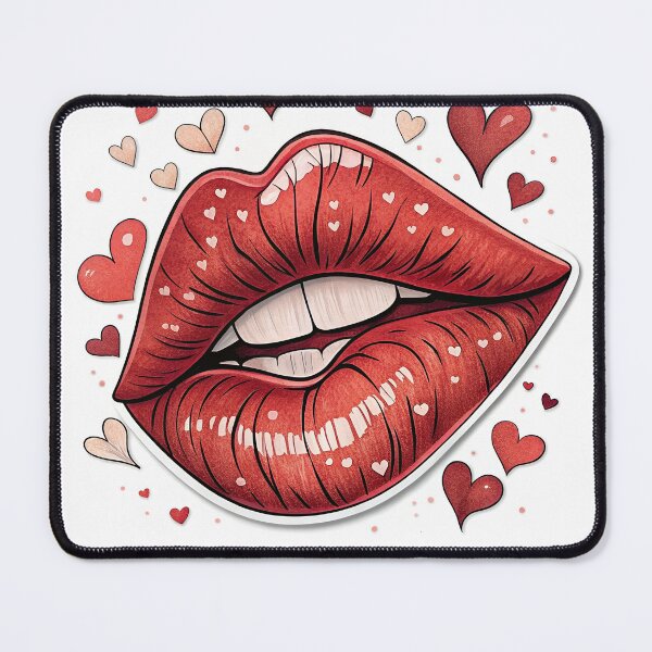 Item preview, Red preppy lips kiss - Valentine's Day Love designed and sold by AhArtMe.