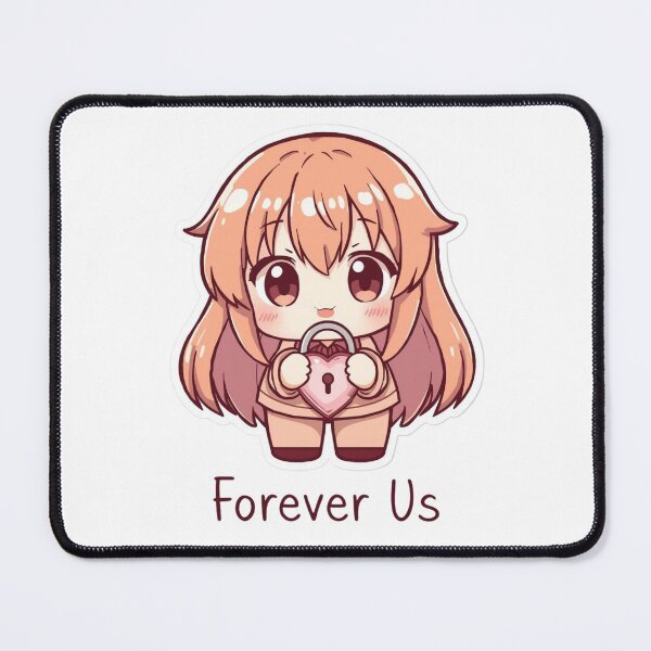 Item preview, Forever Us – Cute Chibi Valentine Heart Lock Sticker designed and sold by Pigmentra.