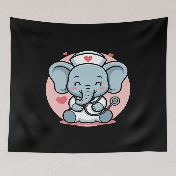 Item preview, Nurse Elephant Medical Elephant Stethoscope Nursing School designed and sold by Shannon Bosley.