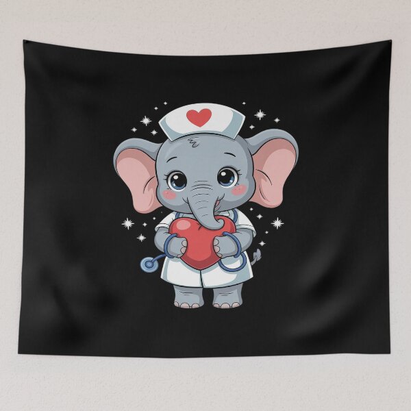 Item preview, Nurse Elephant Nursing School Stethoscope Medical Elephant designed and sold by Shannon Bosley.