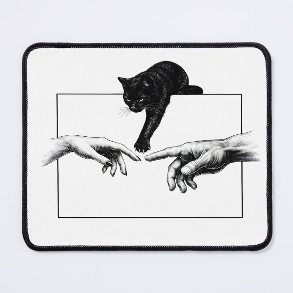 Item preview, Creation of Adam and Cat, Michelangelo modern Art designed and sold by Erlin Rudho.