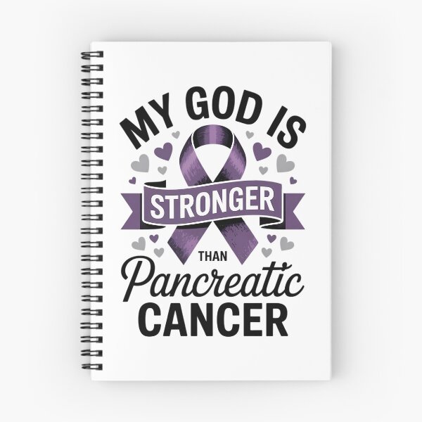 Item preview, God Is Stronger Pancreatic Cancer Awareness Purple Graphic designed and sold by FaithAbbott.
