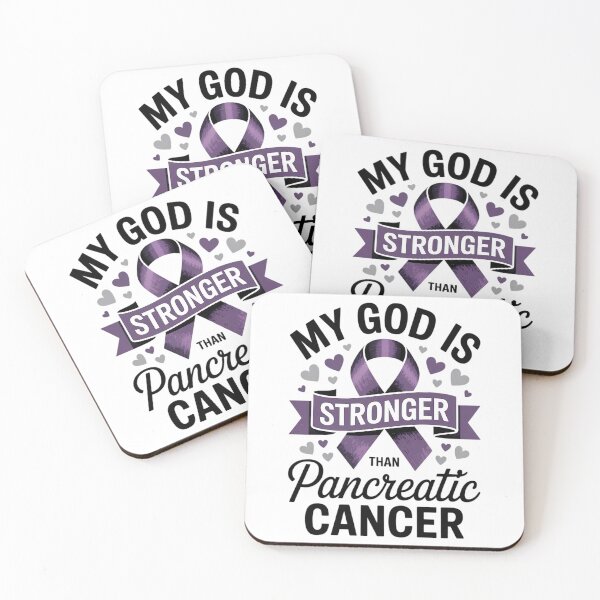 Item preview, God Is Stronger Pancreatic Cancer Awareness Purple Graphic designed and sold by FaithAbbott.