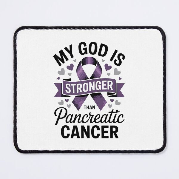Item preview, God Is Stronger Pancreatic Cancer Awareness Purple Graphic designed and sold by FaithAbbott.