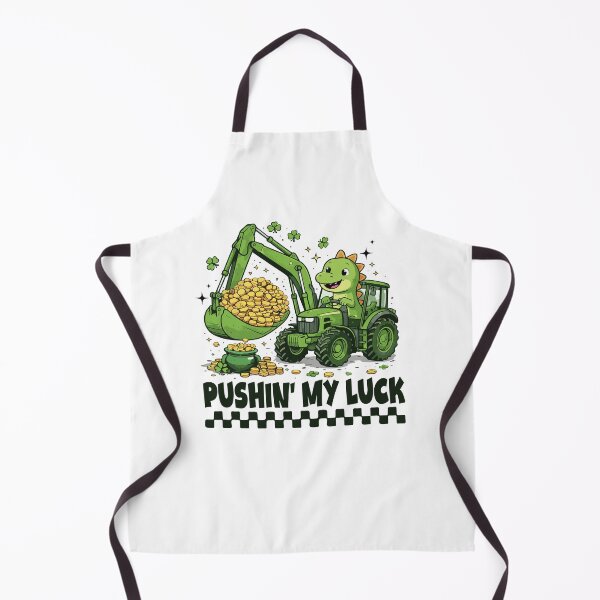Item preview, Pushing My Luck Dinosaur Kids St Patricks Day Bulldozer Saint Paddys Boys designed and sold by pansak.