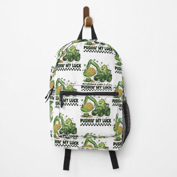Item preview, Pushing My Luck Dinosaur Kids St Patricks Day Bulldozer Saint Paddys Boys designed and sold by pansak.