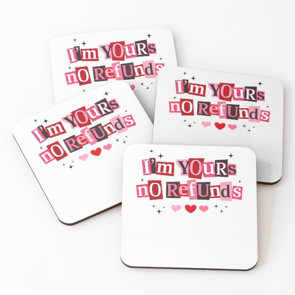 Item preview, I'm Yours No Refunds Funny Valentine Couple Pink Red Heart Graphic designed and sold by pansak.