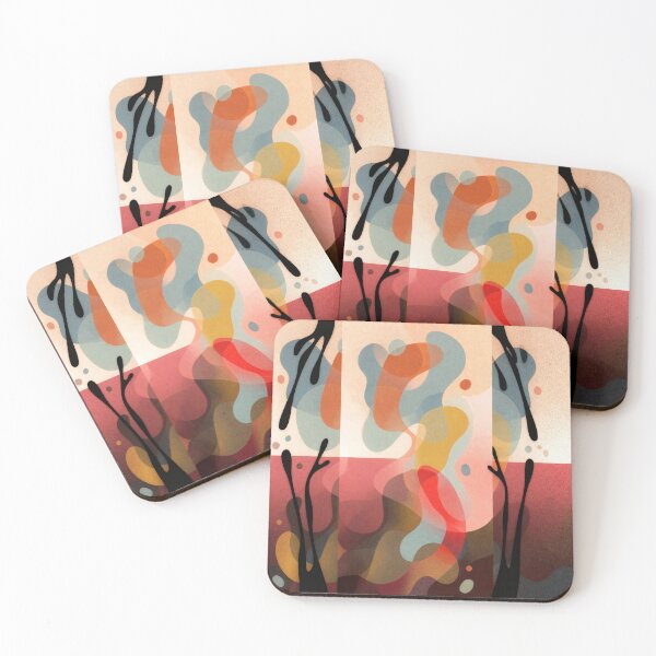 Item preview, Mid Century Organic Abstract Shapes in Earthy Tones designed and sold by AbstractAuraArt.