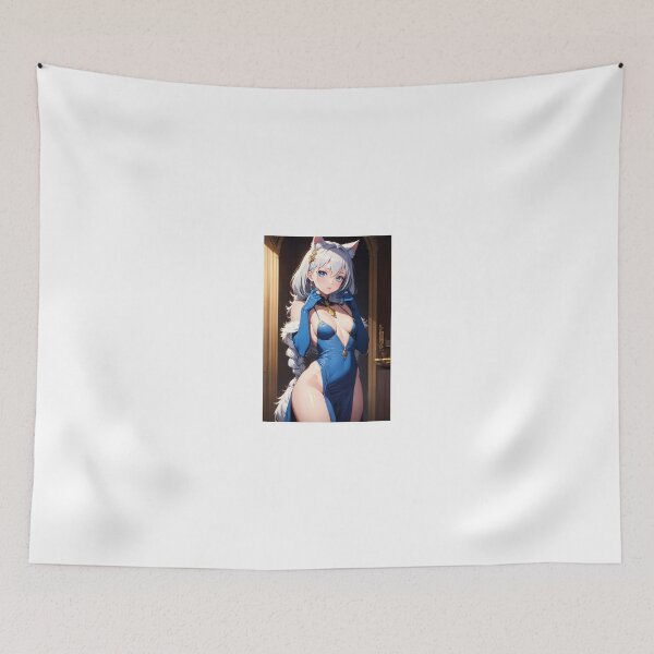 Item preview, Elegant Silver Fox Girl Warrior - Rikirada Norise Anime Art designed and sold by iloveanimechibi.