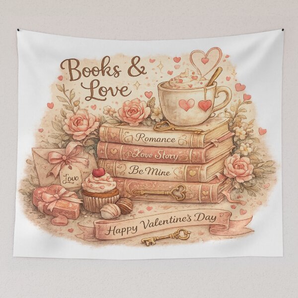 Item preview, A Cozy Bookish Valentine designed and sold by druidwolfart.