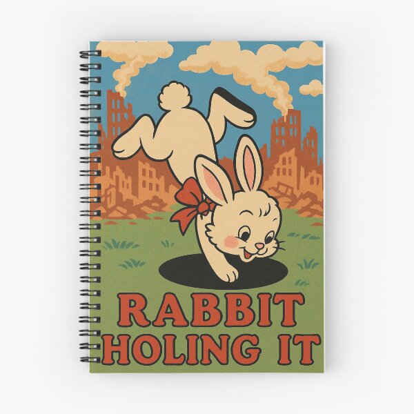 Item preview, Playful Rabbit Holing It Retro Poster designed and sold by Second Thought Studio.