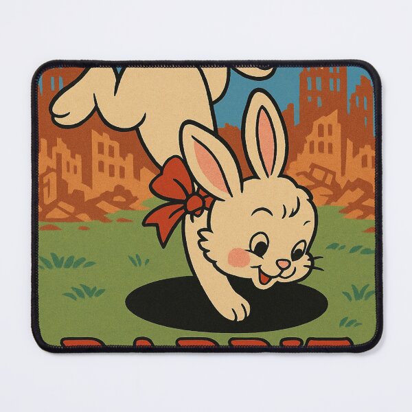 Item preview, Playful Rabbit Holing It Retro Poster designed and sold by Second Thought Studio.