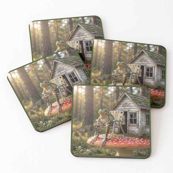 Item preview, Frog Lives on Shack Atop Amanita Mushroom designed and sold by Tridentulus.
