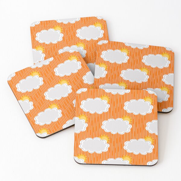 Item preview, Rain Clouds Sun Sky Pattern Orange Design  designed and sold by PatternTitan.